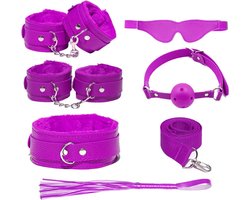 Sex Toys voor Koppels - 8 Delen Set - SM Pakket - Bondage - Vastbinden - Kit - Startset - Handboeien - Zwart BDSM