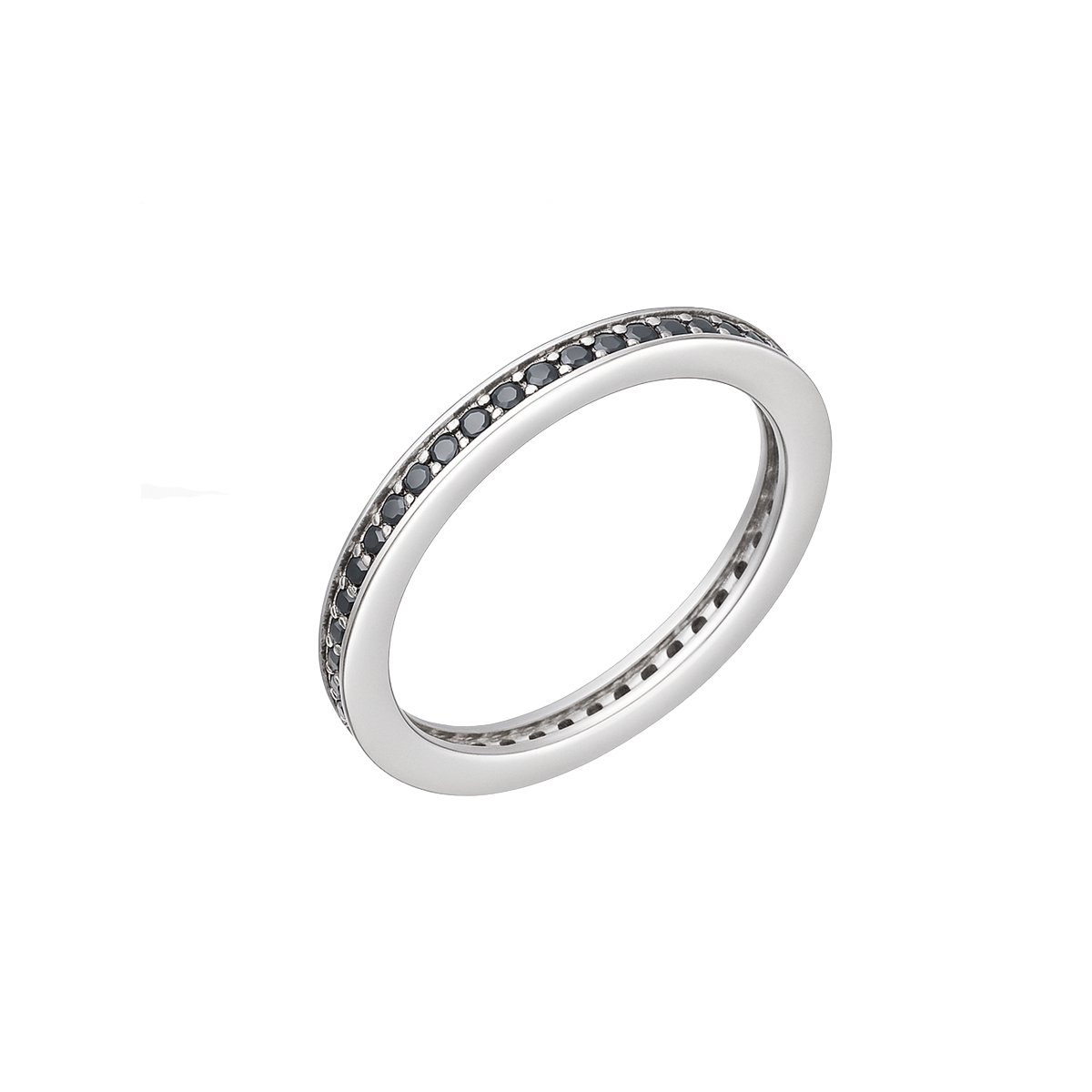 Zilveren dames ring eternity - Eternity Ring met Zwarte Zirkonia - Dames Ring met Zirkonia - Amona Jewelry