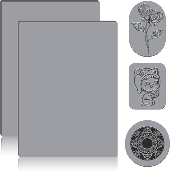 2 Stuks Stempelrubber Voor Laser – A4 Laserrubber Blad Voor Doe-het-zelf Stempels Graveren