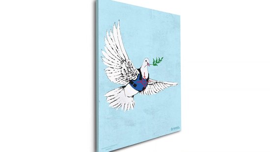 Banksy Graffiti - Canvas Schilderij 64x90 cm - Schilderijen Woonkamer