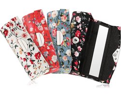 Allecto Plus - Lippenstift Potlood Etui met Spiegel Make-up Opbergdoos Lippenstift Organizer Handig voor Dagelijks Gebruik Feest-Dating 4 Stuks Zwart Retro Design