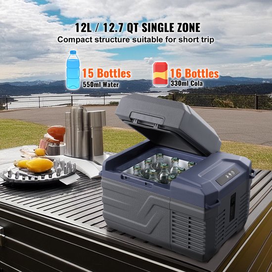 Autokoelkast, Draagbare 12-Volt Koelkast, 12-Liter Vriezer met ééN Zone, -4℉-68℉ Verstelbaar, 12/24 V Dc En 100-240 V Ac Compressor Koelbox voor Buitenavonturen, Kamperen En Campers van Koolatron — afbeelding 2
