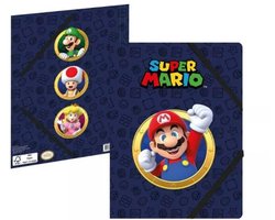 Super Mario Bross - Elastomap - A4 - met 3 kleppen.