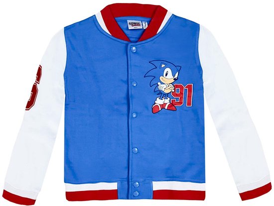 Sonic Vest Garçons – Pull de jeu avec imprimé – Veste Blauw/ Wit pour Kids cool