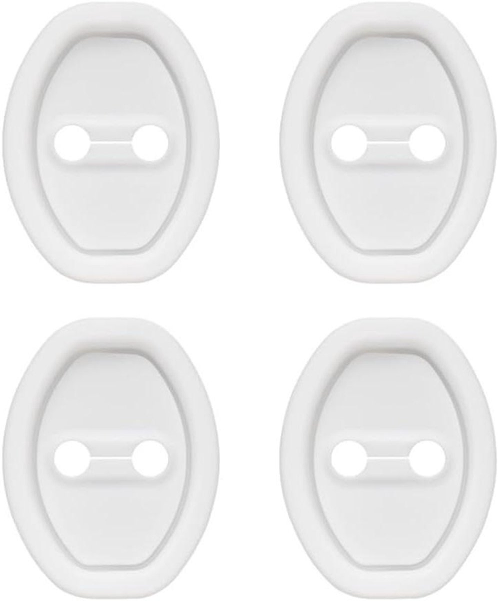 Autodeurbescherming set van 4 siliconen deurslotbeschermhoezen - Universele accessoires voor auto-interieur - Wit