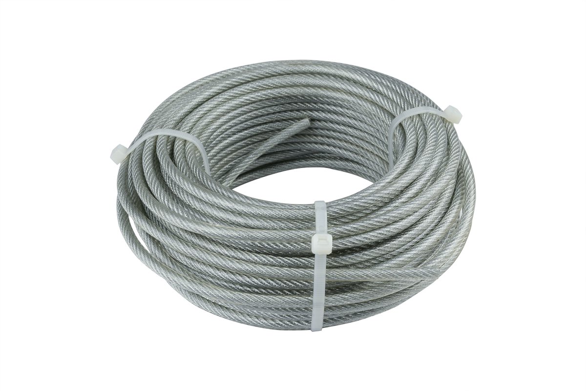Staalkabel verzinkt PVC 3|5 mm | Bundel 25 meter