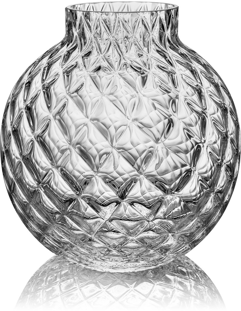 Handgemaakt kristallen Dahlia bolvaas 200mm - Kristal