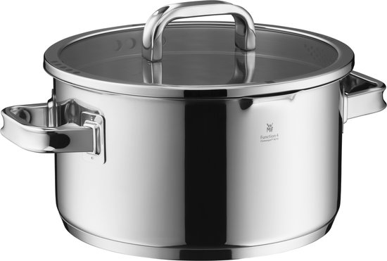 WMF Function 4 pannendeksel 24 cm, glazen deksel met 4 afgietfuncties