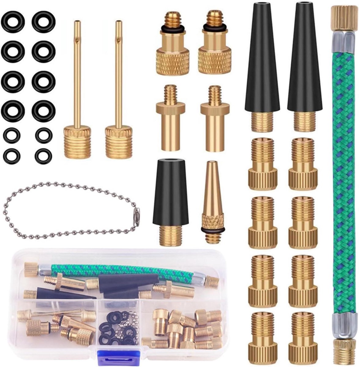 Allecto Plus - Fietsventiel Adapter Set 32-delig inclusief sorteerbox