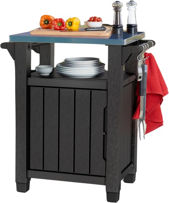 Keter Unity Classic BBQ tafel - 76,4x52x90cm - 93L - Grafiet