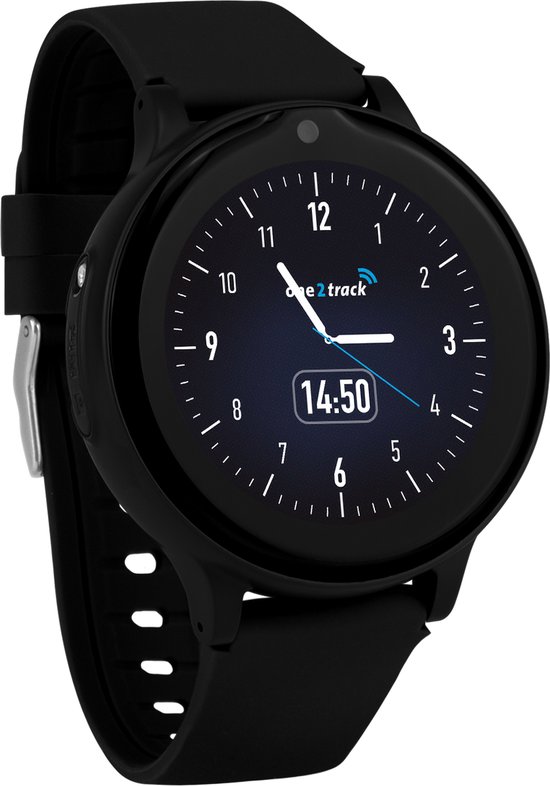 one2track Connect ONE zwart | GPS horloge voor kinderen | Bekijk de locatie van je kind. Stel veilige zones in. En videobellen met de leukste smartwatch voor kinderen