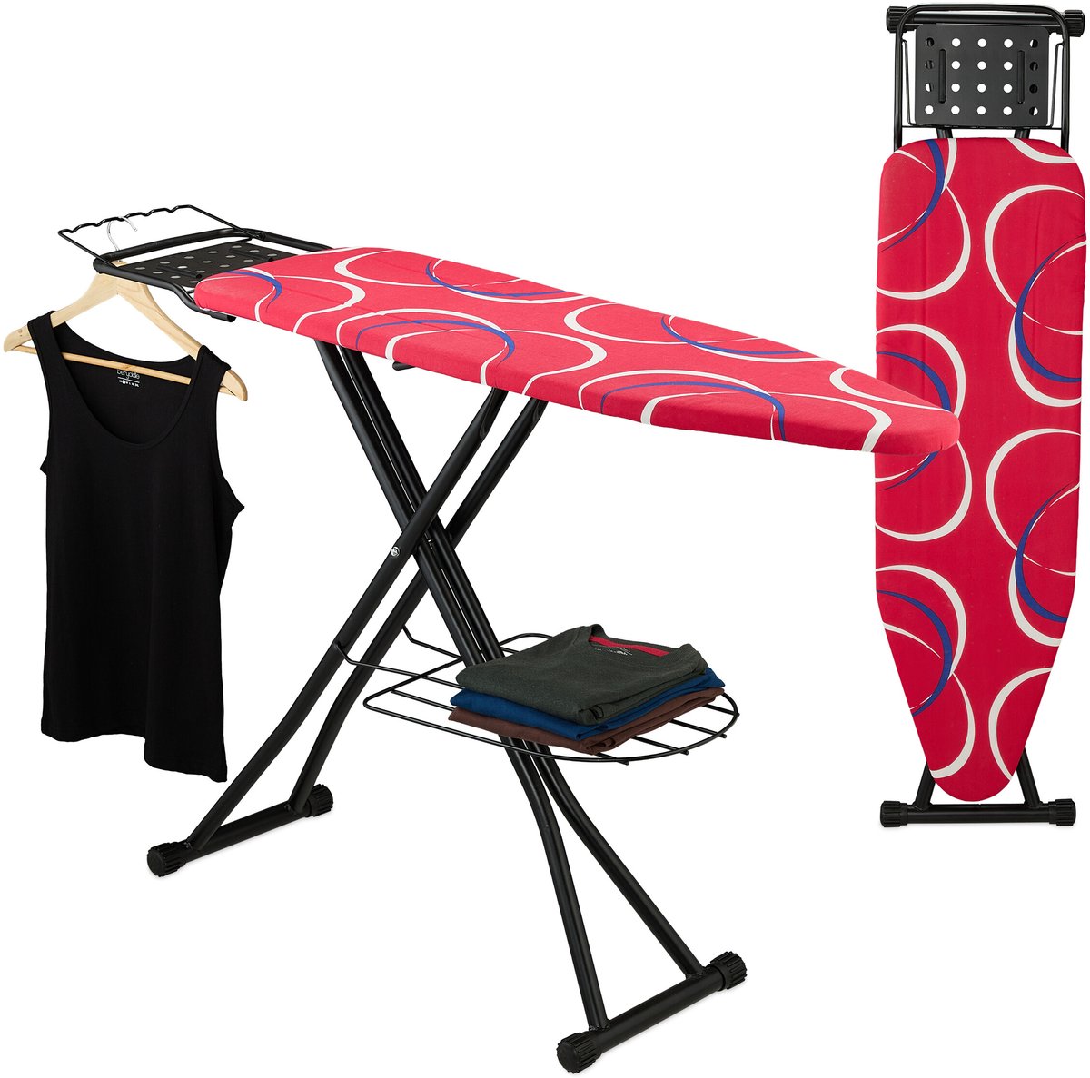 strijkplank voor stoomstrijkijzer - 110 x 33 cm - met rekje voor kleding