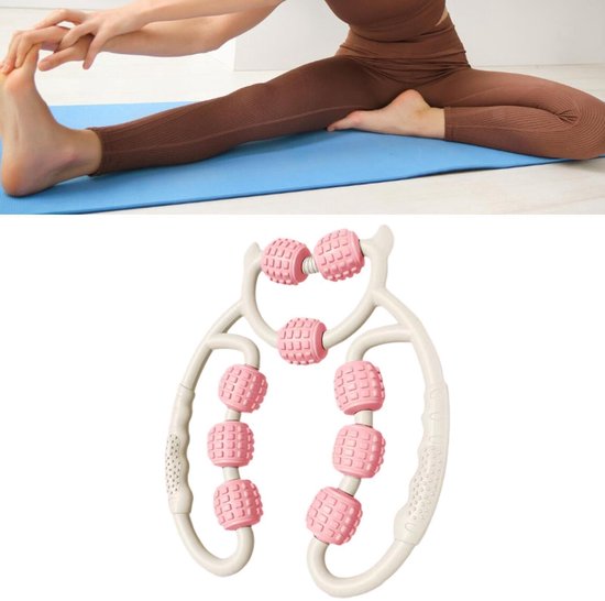 Spiermassageroller - Spiermassageroller - Handmatige massageroller - 360° handmatige massagetool - Voor benen - Dijen - Kuiten - Nek en armen - Cellulitismassager - Massageroller - Cellulitisroller - Massageroller met handvat - Verlicht spierpijn - S van Merkloos — afbeelding 4