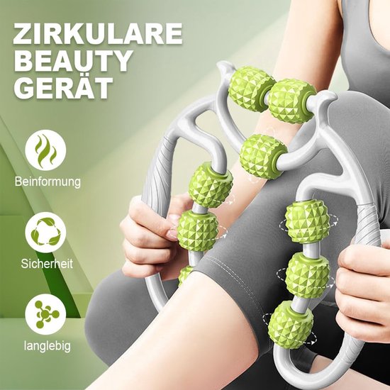 Spiermassageroller - Spiermassageroller - Handmatige massageroller - 360° handmatige massagetool - Voor benen - Dijen - Kuiten - Nek en armen - Cellulitismassager - Massageroller - Cellulitisroller - Massageroller met handvat - Verlicht spierpijn - S van Merkloos — afbeelding 2