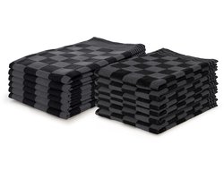 LINNICK Theedoeken en Keukendoeken Set Zwart - Set van 12 – Geblokt – Blokdoeken – 100% katoen – 6 Horeca Theedoeken – 65x65cm - 6 Keukendoeken - 50x50cm LINNICK Theedoeken en Keukendoeken Set Zwart - Set van 12 – Geblokt – Blokdoeken – 100% katoen – 6 Horeca Theedoeken – 65x65cm - 6 Keukendoeken - 50x50cm