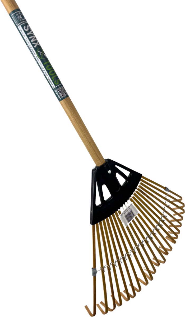 Synx Tools Gazonhark Bamboehark mini - Bladhark - Bodembewerkers - Harken - Gazon 180x220mm mm - Incl. Steel 75 cm van Synx Tools — afbeelding 3