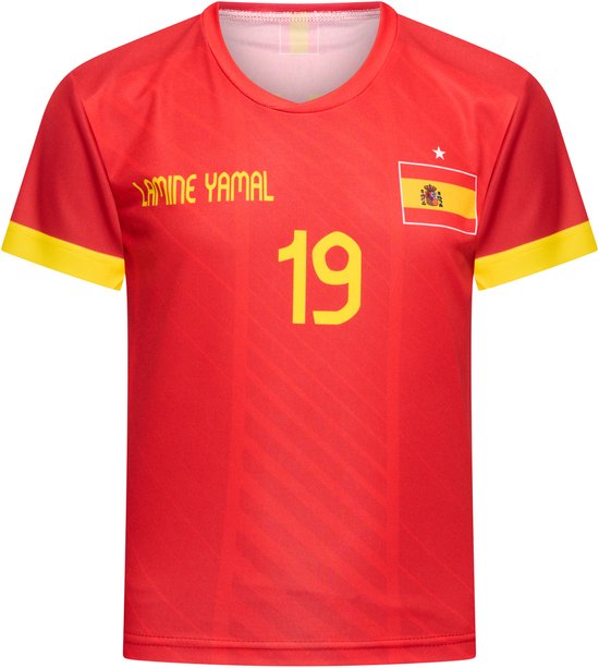 Lamine Yamal Kit de Football Domicile Espagne - Maillot et Short de Football - Kit de Football Enfant et Adultes - Taille 128
