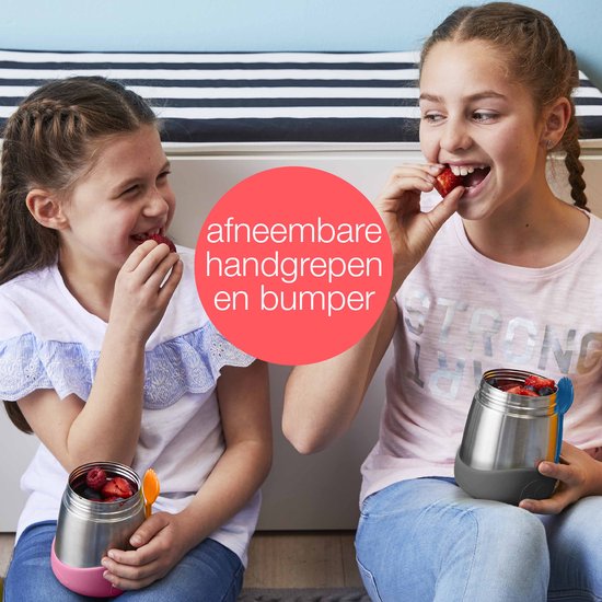 Pot à déjeuner isotherme b.box | Gobelet facile à ouvrir pour les tout-petits | Acier inoxydable à double paroi, garde les Nourriture jusqu'à 7 heures, au chaud jusqu'à 5 heures | 335ml/11