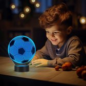 Nachtlamp – 3D lamp – LED - Voetbal - 16 kleuren - 3D Night Light - game - gaming - afstandsbediening – bureaulamp – sfeerlamp – cadeau – sinterklaas – kerst