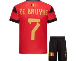De Bruyne België Thuis Tenue Voetbalshirt + Broek Set | EK/WK Belgisch voetbaltenue | Maat: 152