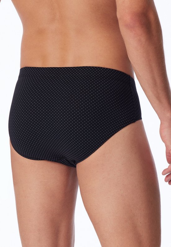 SCHIESSER Cotton Casuals slips (1 paquet) - mini slips pour hommes noirs avec motif - Taille : S