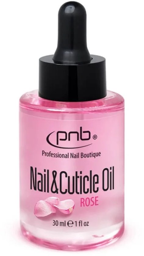 Foto: Pnb nail cuticle oil rose verzorgende nagelriemolie met amandelolie en tarwekiemolie hydrateert verzacht herstelt en versterkt nagels rozengeur natuurlijk vegan professioneel professionele nagelverzorging manicure pedicure 30 ml