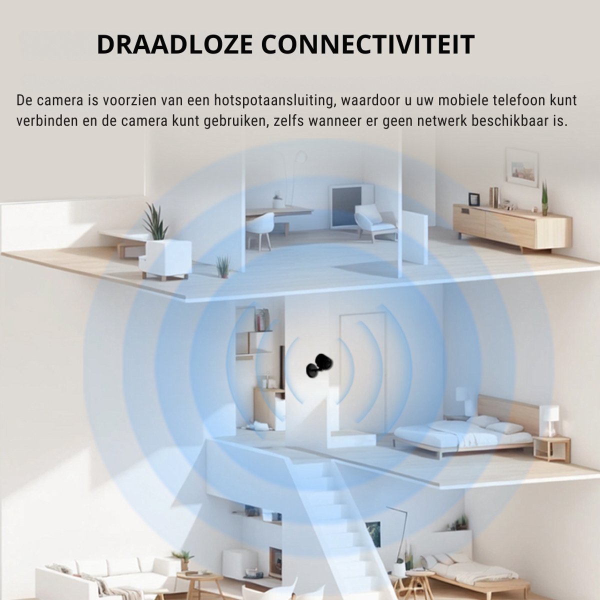 Narvie C1 Beveiligingscamera – 1080P HD IP Camera – Wifi – Nachtzicht – Bewegingsdetectie – Binnen/Buiten – foto 4
