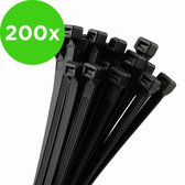 Attache-câbles Eleganca - 200 pièces - Serre-câbles - Organisateur de câbles - Résistant aux UV - Tyraps - Charge maximale 55 kg - 7,6 x 380 mm - Zwart