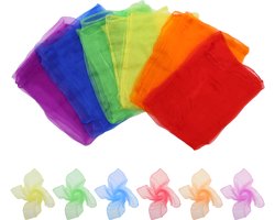 Skejo Jongleersjaaltjes Goochelen Jongleren Dansdoekjes 6 stuks - Sjaaltjes - Jongleerdoekjes - Goochel - Jongleer - Doekjes - Danszijde - Dans sjaaltjes