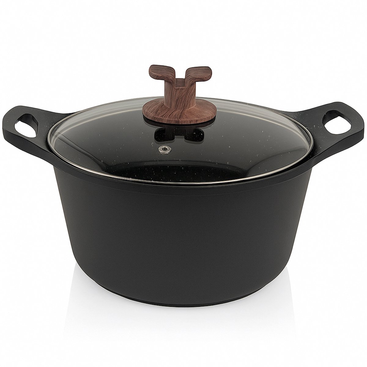 Hakal Gietaluminium Kookpan met Glazen Deksel – 28 cm