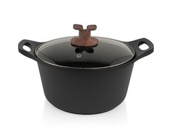 Hakal Gietaluminium Kookpan met Glazen Deksel – 28 cm
