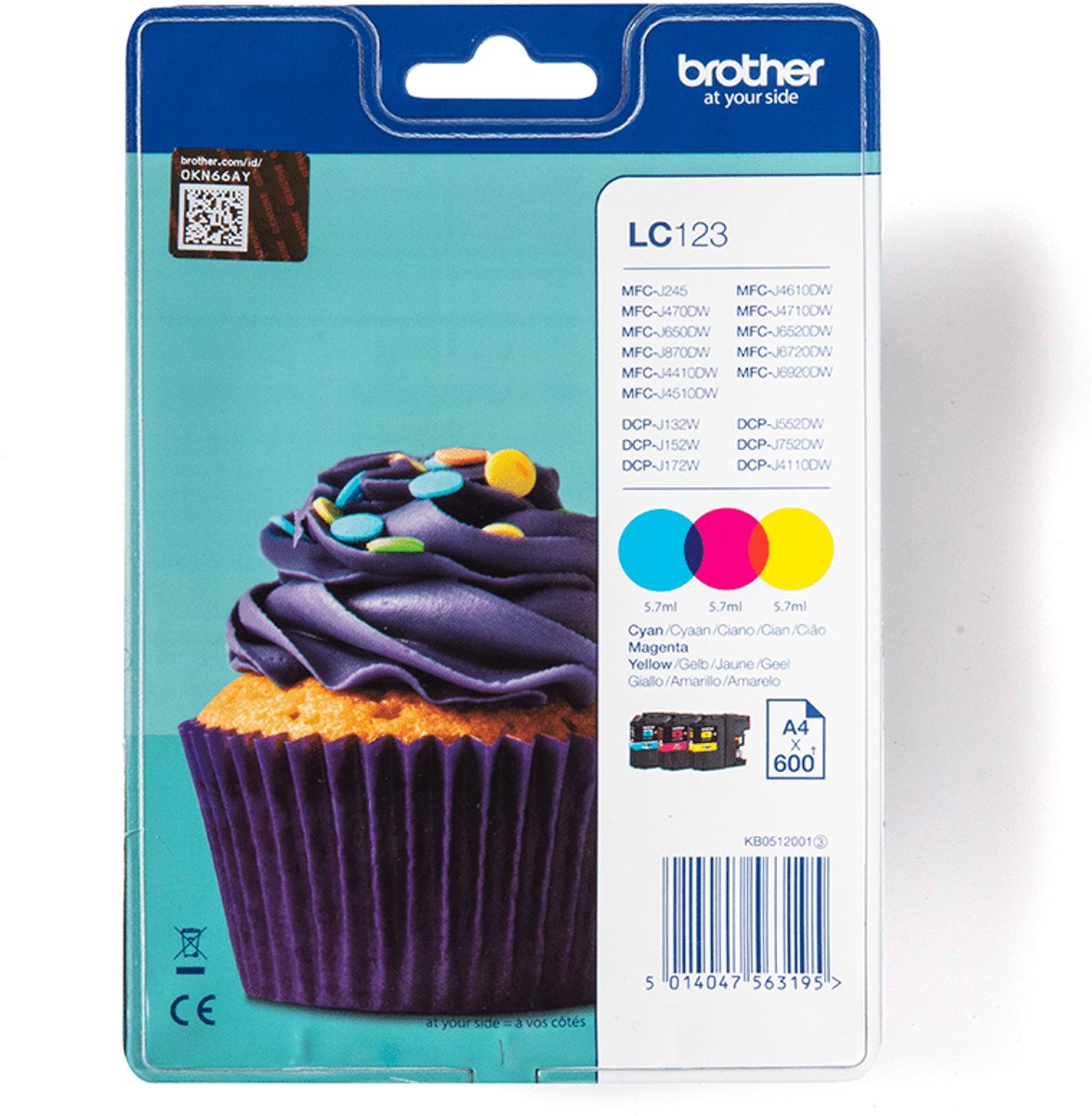 Brother LC-123C/M/Y - Inktcartridge - Cyaan / Magenta / Geel