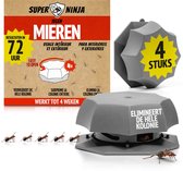 Super Ninja Mierenlokdoos - Ecologisch, Veilig en Effectief Mieren Bestrijden - 4 Mierenlokdoosjes - Voor Binnen en Buiten - Verwijdert Snel de Hele Kolonie - Werkzaam tot 4 weken