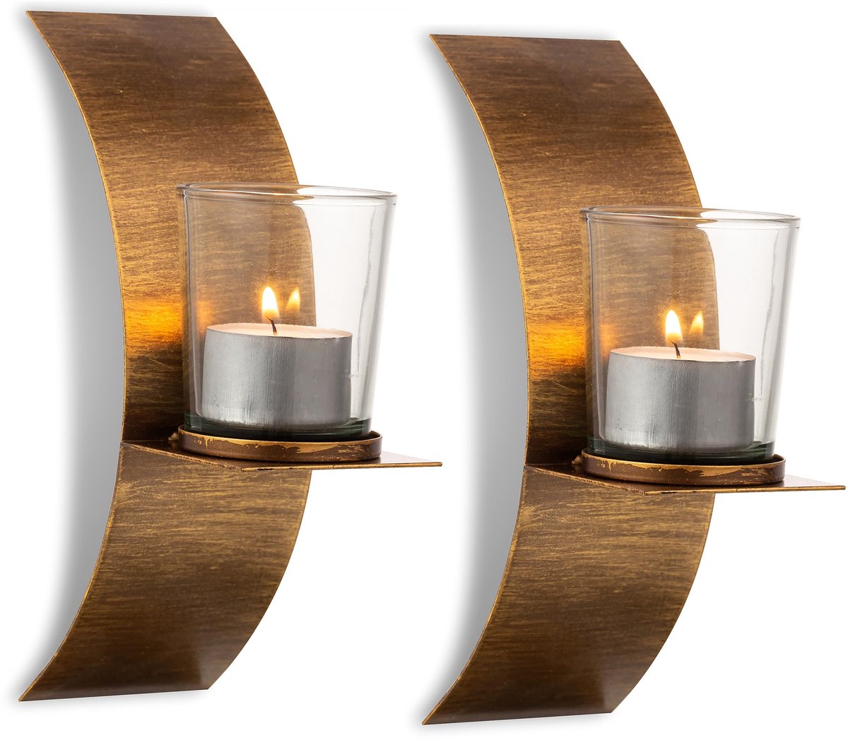 Ibenzoa® Klassieke Goud-Bronzen Wandkandelaar Set voor Stijlvolle Interieurdecoratie