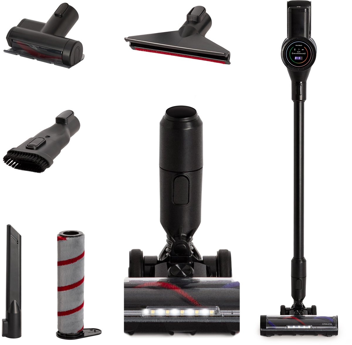 CREATE - 25,9V draadloze staande stofzuiger met lange levensduur van de accu - CYCLONE FORCE PRO