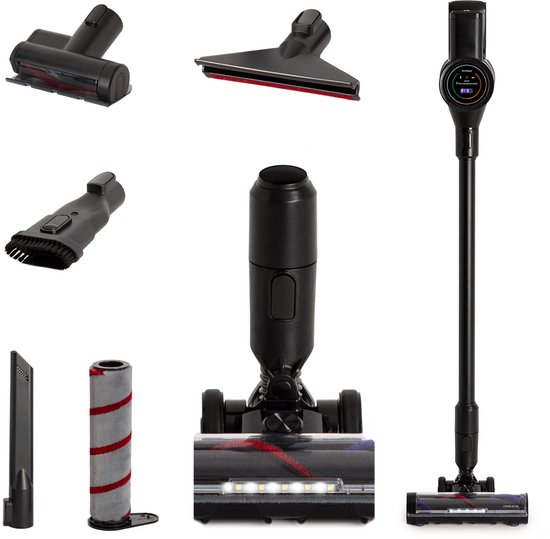 CREATE Cyclone Force Pro Draadloze verticale stofzuiger, zwart, lange batterijduur, 25,9 V, gebruiksduur 70 min, digitaal display, HEPA-filter, accessoires, 350 W CREATE Cyclone Force Pro Draadloze verticale stofzuiger, zwart, lange batterijduur, 25,9 V, gebruiksduur 70 min, digitaal display, HEPA-filter, accessoires, 350 W