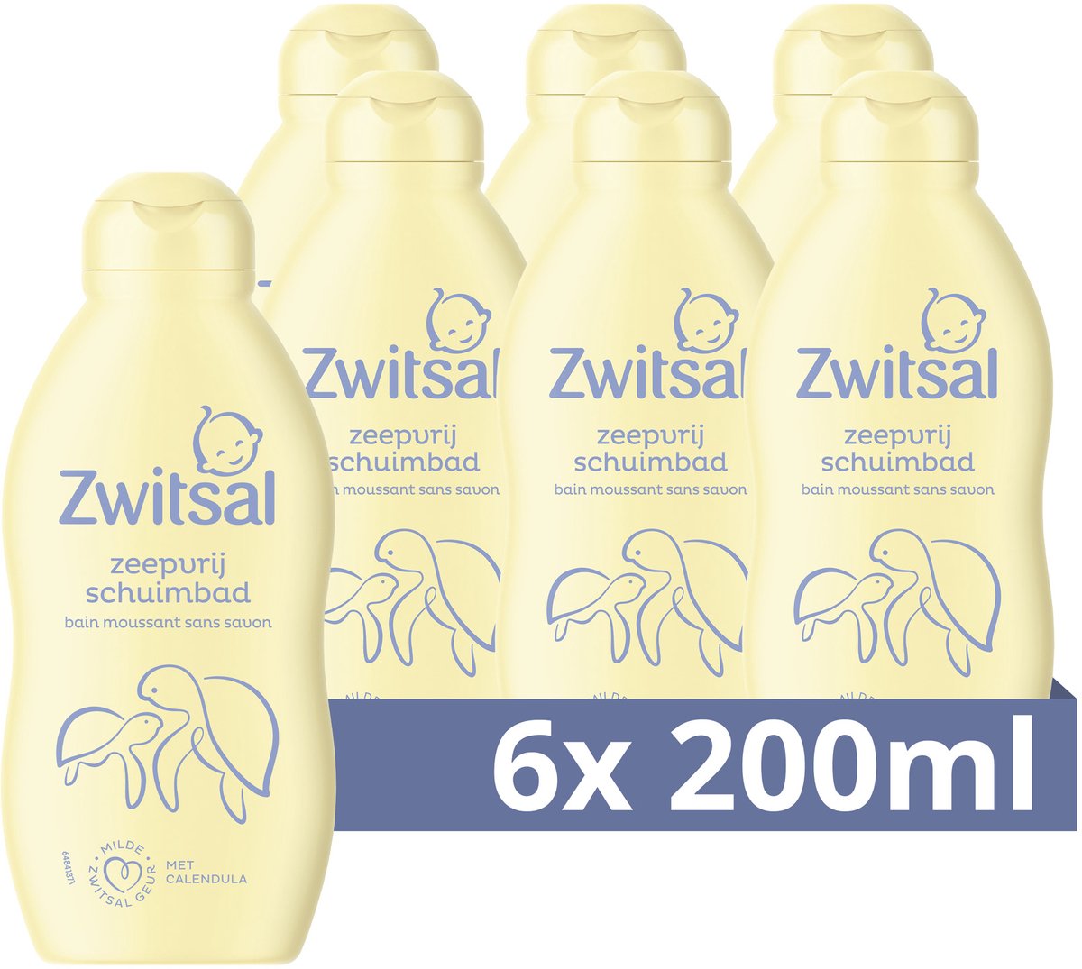 Goedkoopste Zwitsal Zeepvrij Schuimbad - Baby - helpt de natuurlijke huidbarrière te beschermen - 6 x 200 ml
