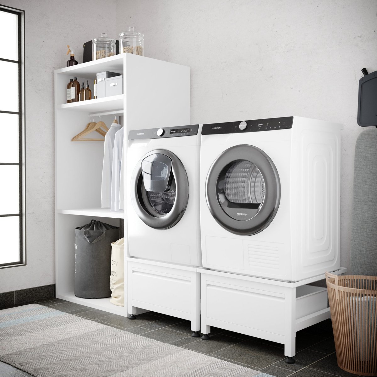 Wasophoogte Wasmachine verhoger - Dubbel met lade thumbnail 8