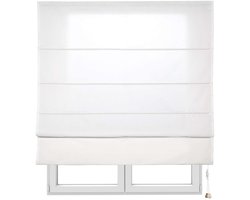 Storesdeco - Vouwgordijn met stokken, effen doorschijnend rolgordijn Crème, 45x175 cm