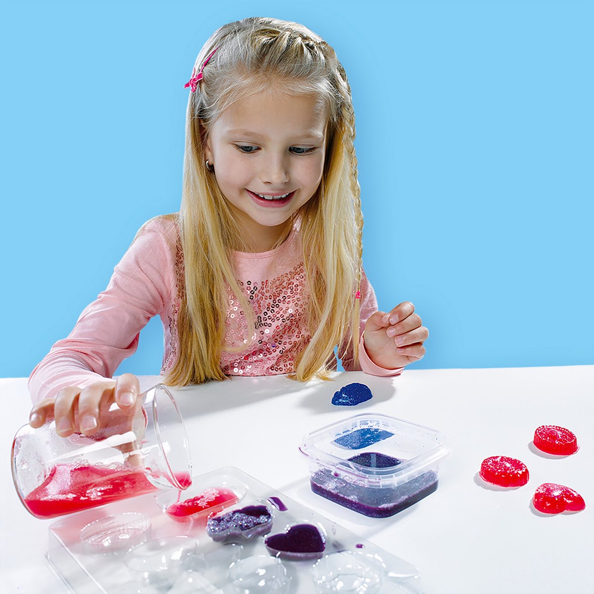 SES Creative - Hobby Pink - Glitter Zeep - Knutselen Meisjes - Zelf Zeep Maken - Vanaf 7 jaar — afbeelding 3