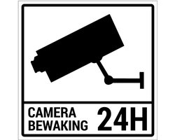 Camerabewaking 24h sticker - 10 x 10 cm