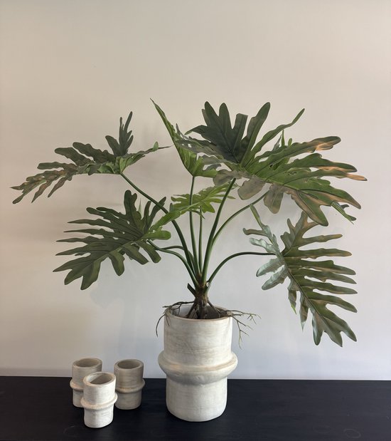 Kunstplant – Philodendron – Zijden bladeren – 80 cm hoog