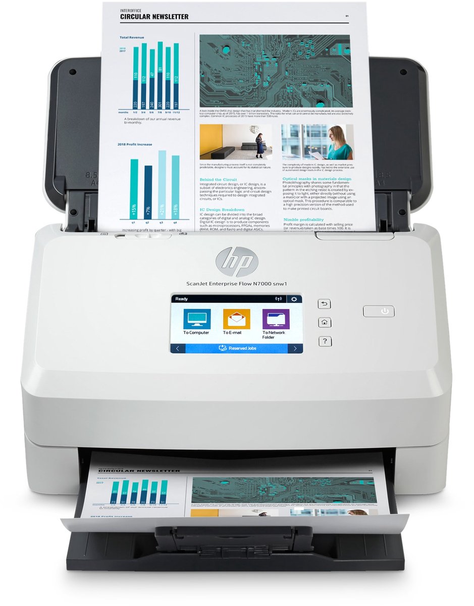 Scanner HP 6FW10A#B19 White 75 ppm thumbnail 4