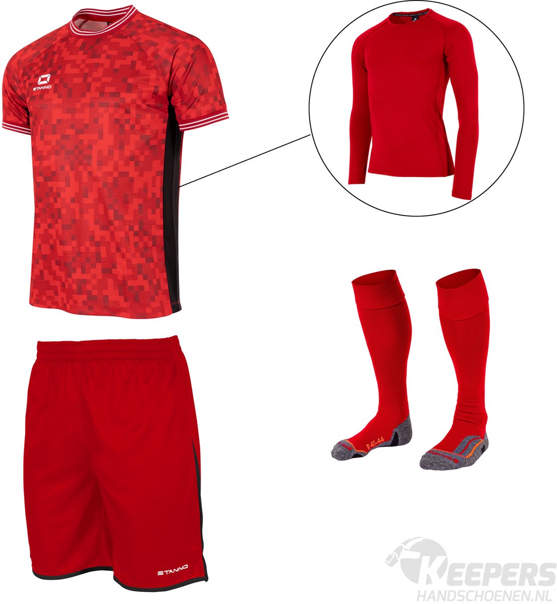 Stanno Pixel Keeperstenue Red Black