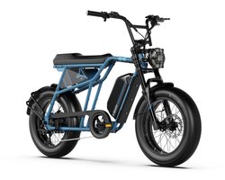 A-Spadz CAVET Air Elektrische Fatbike - Gratis Voetsteuntjes - 20 Inch - 250W Motor - 7 Versnellingen - 100 km Actieradius - Hydraulische Schijfremmen - Blauw