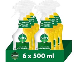 Dettol - 6 Allesreiniger Sprays - Antibacterieel - 6x Sprankelende Citroen - 6x500 ml - Voordeelverpakking