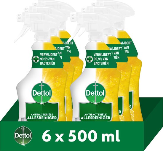 Nettoyant tout usage Dettol Spray Power & Fresh Spray Citron - 6 x 500 ml