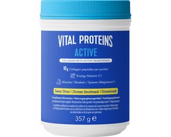 Vital Proteins Active Citroensmaak - Suikervrij - 357 gram - 10 gram Peptiden Rundercollageen