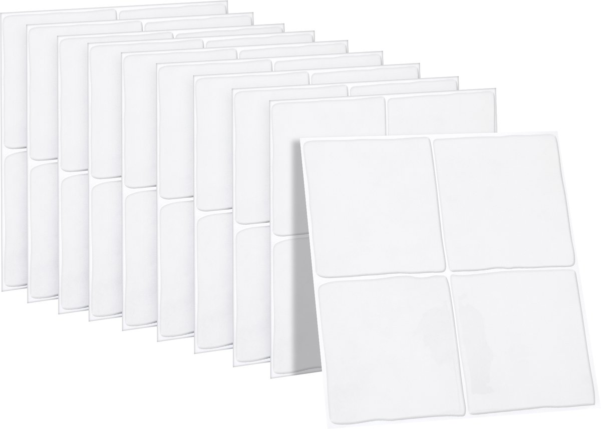 Dekorix plaktegels - Set van 10 zelfklevende tegels - Tegelstickers - Keuken - Badkamer - 23*23cm - Wit