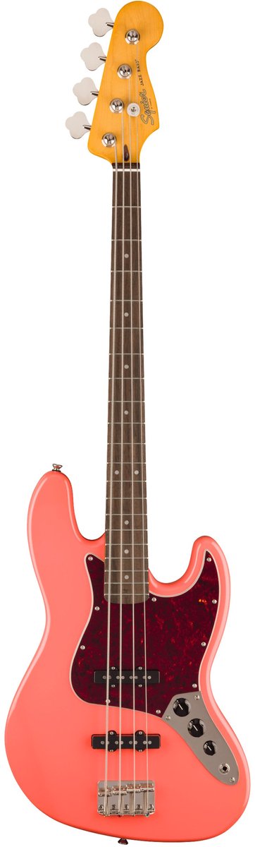 Squier Classic Vibe 60s Jazz Bass LRL Tahitian Coral - Elektrische basgitaar